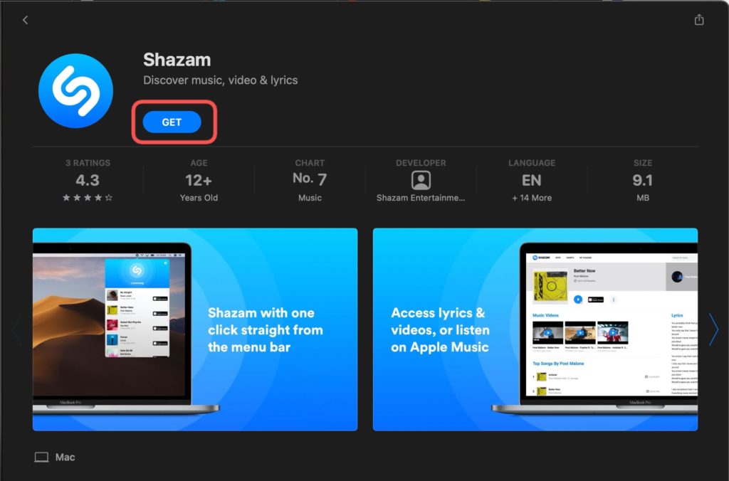 get Shazam Mac