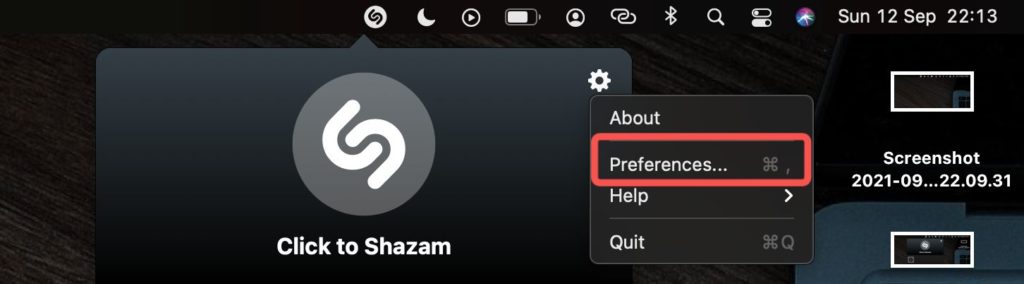 shazam preferences