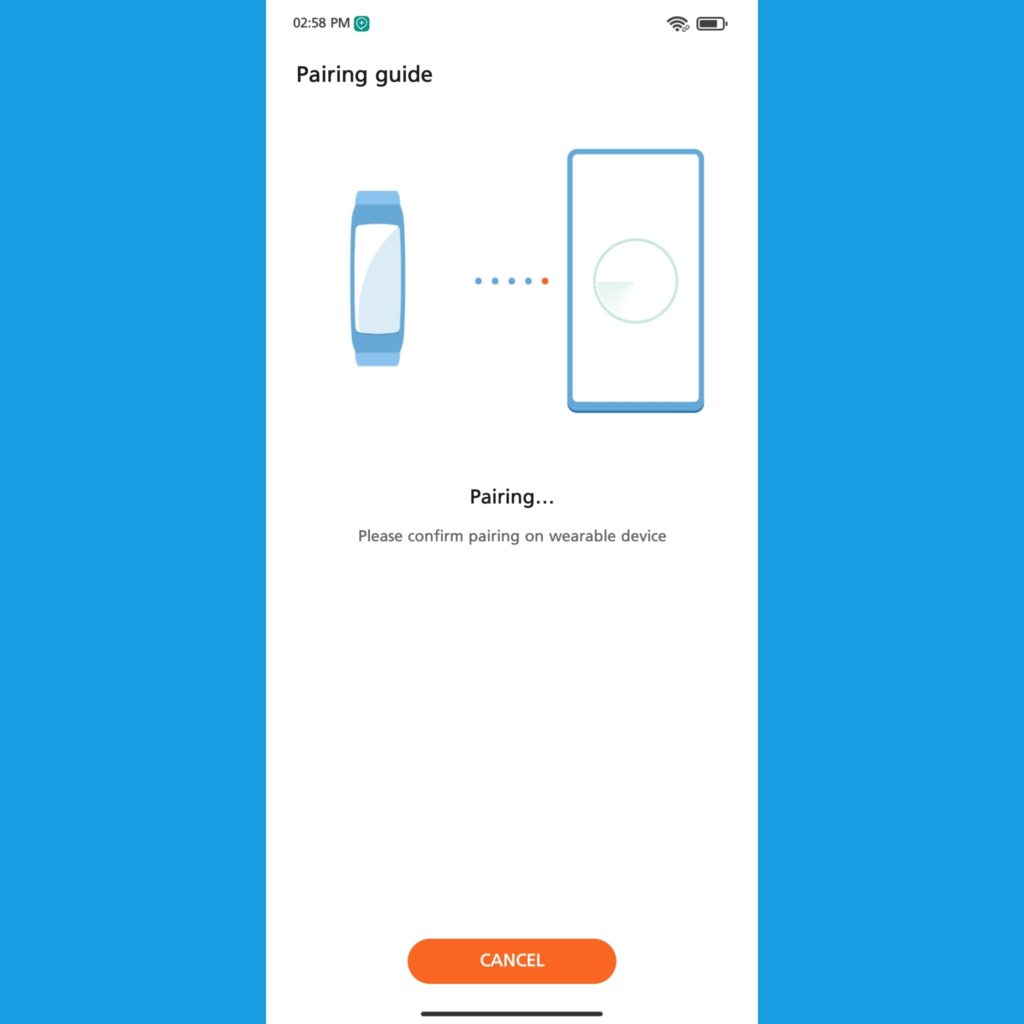 pairing process huawei health and honor band 6