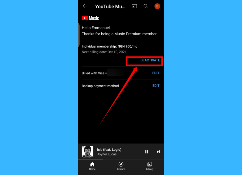 Cancel YouTube Music Subscription