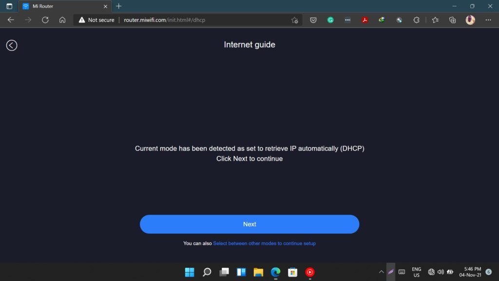 internet guide miwifi