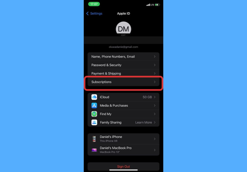 manage subscriptions iphone
