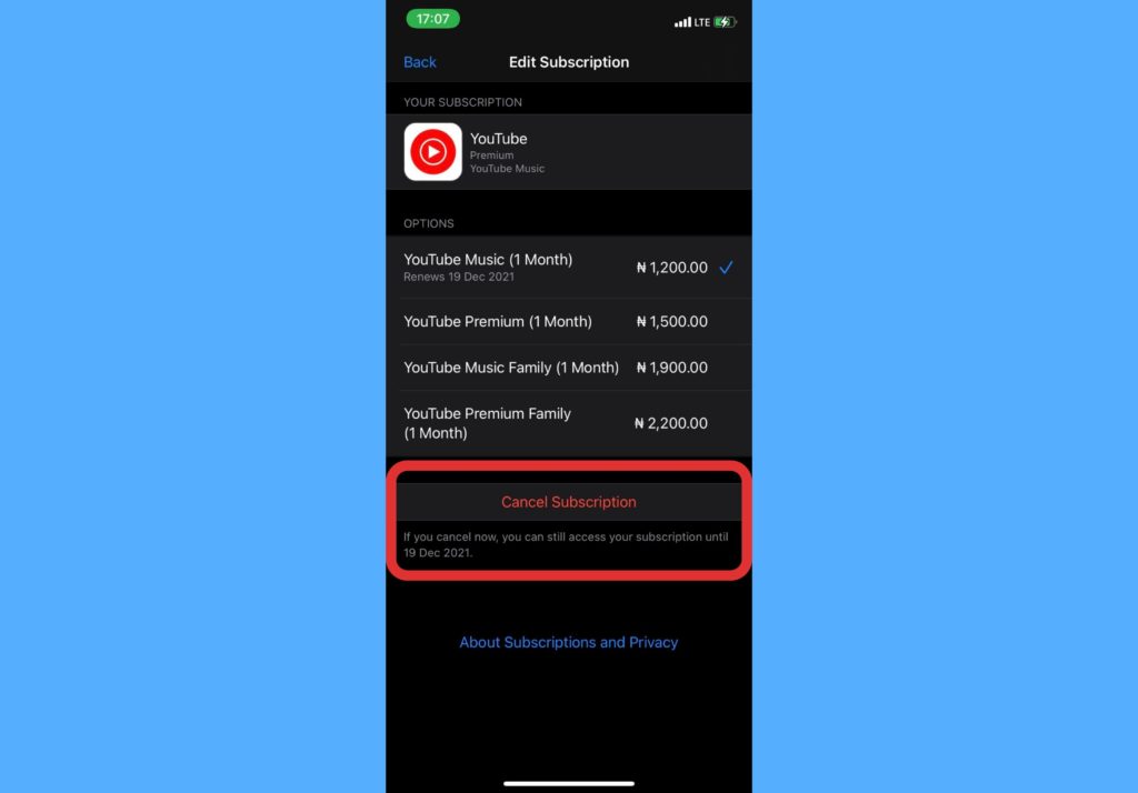 manage subscriptions iphone