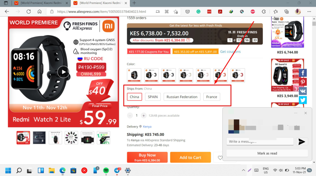 select source of product from aliexpress