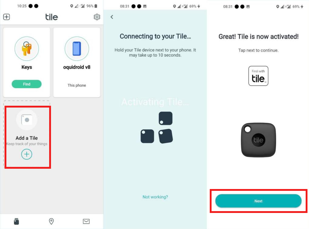How to setup a Tile Tracker Dignited