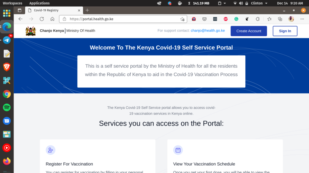 Chanjo Health portal Kenya