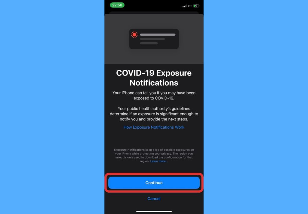 exposure notifications iPhone