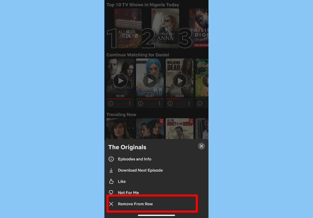 Continue Watching' Row Netflix