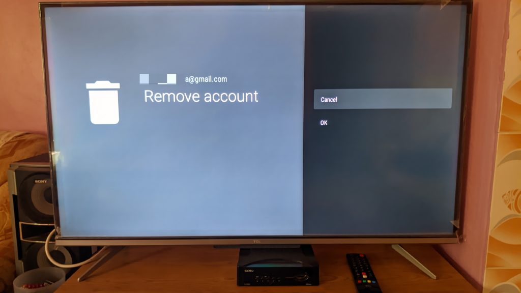Remove Google Account from TV