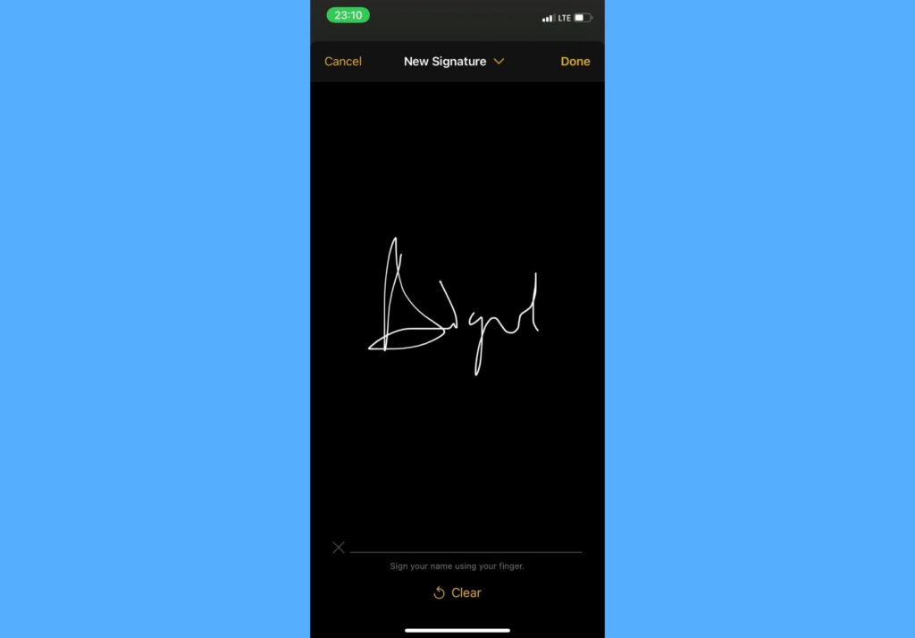 sign document iphone note