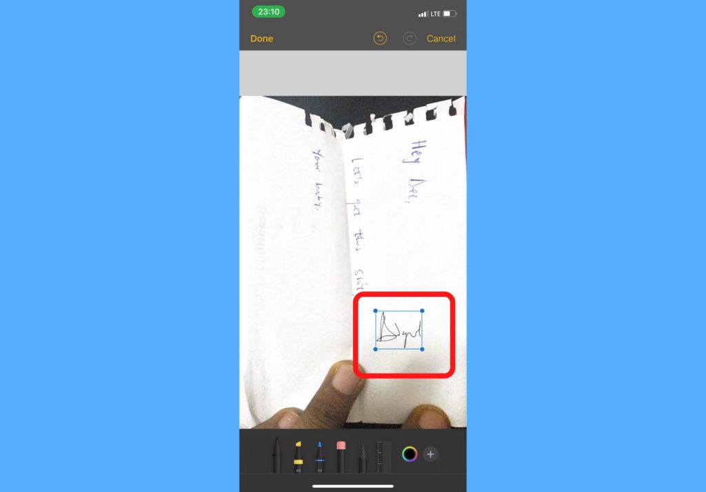 sign document iphone note