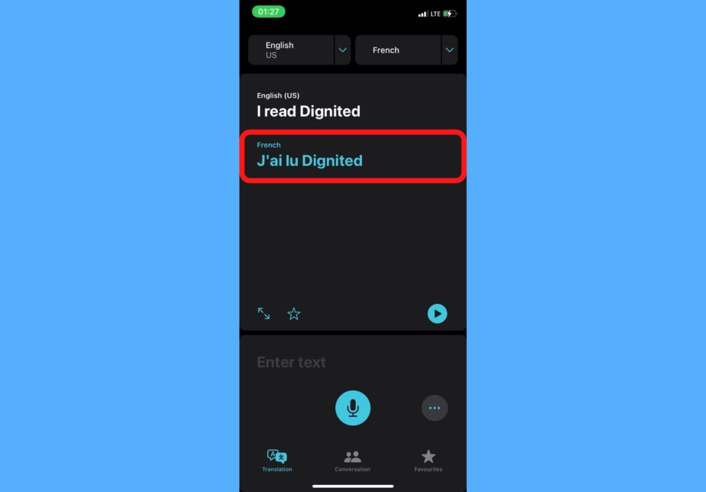 iPhone Translate app