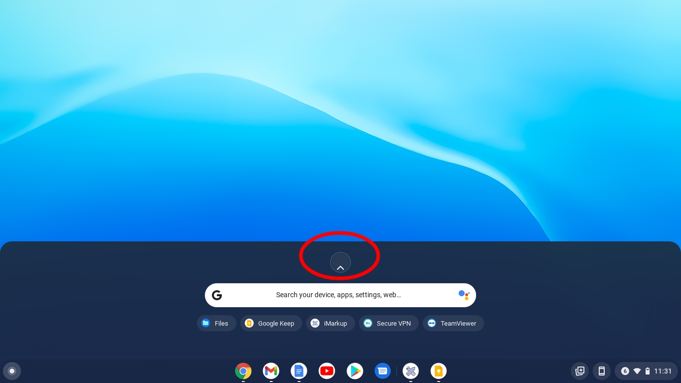 Chromebook arrow