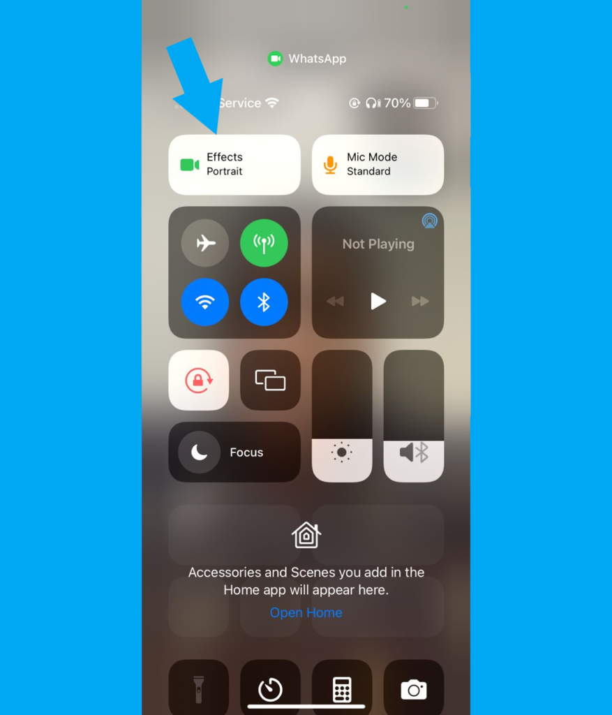 Blur Background During WhatsApp Video Call (Portrait Mode) in iOS