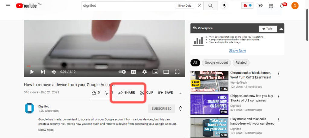 How to Share a  Video at a Specific Start Time