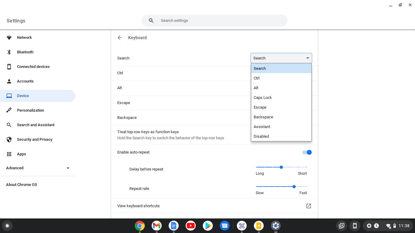 Change the Chromebook Everything button