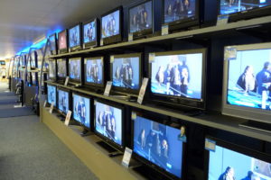 smart tvs on display