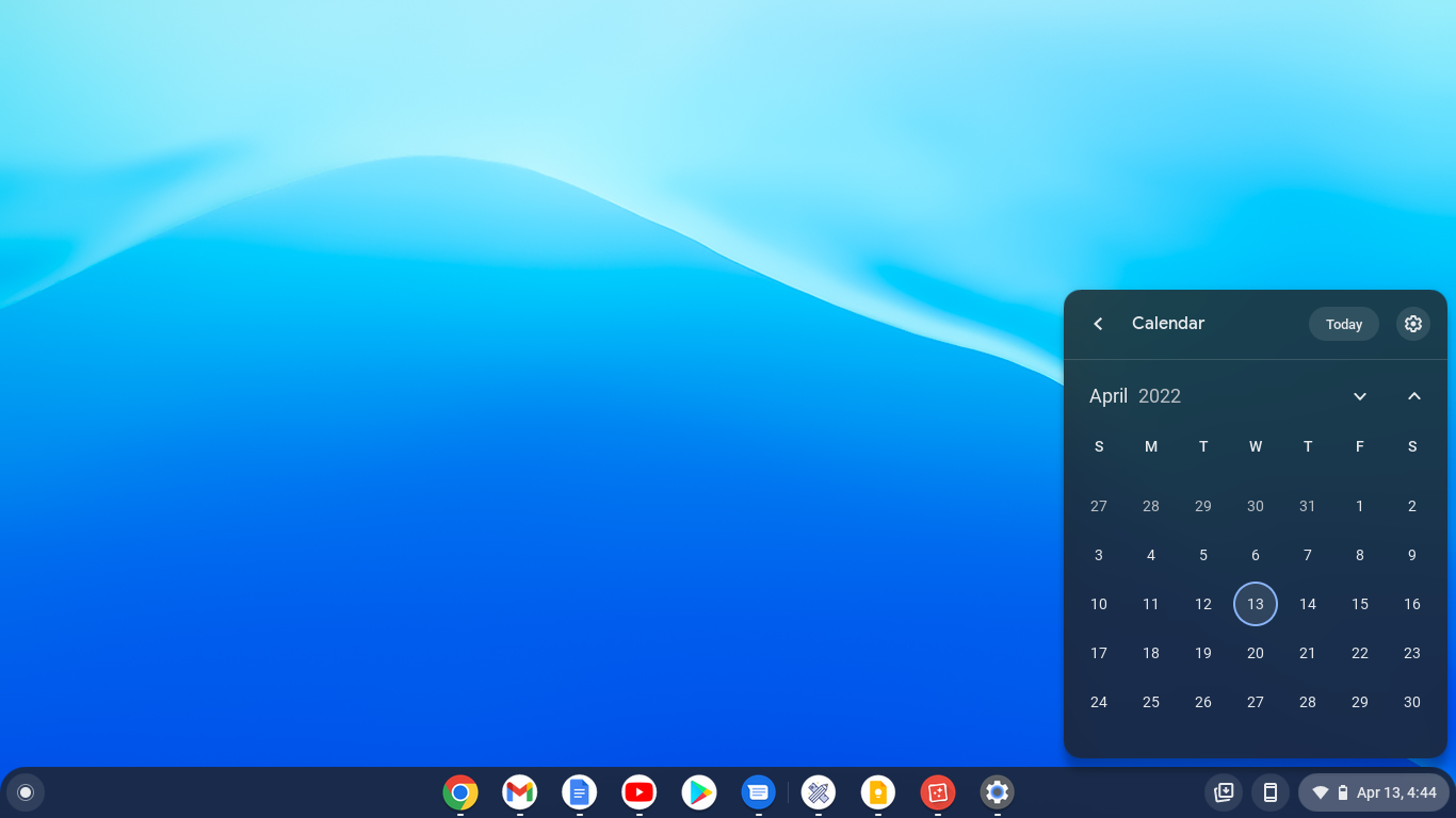 view Chromebook calendar widget