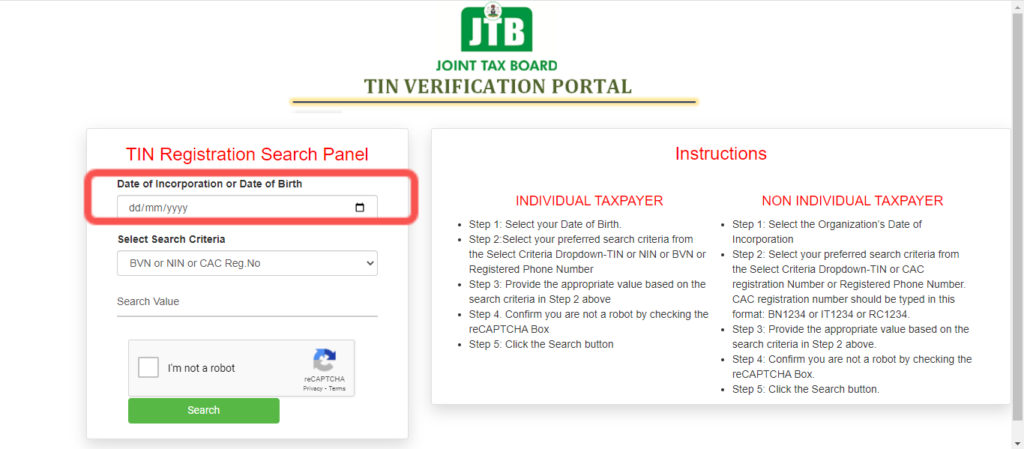 how can i check my nigerian tax identification number online