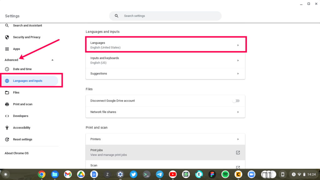 How to change the system language on your chromebook
