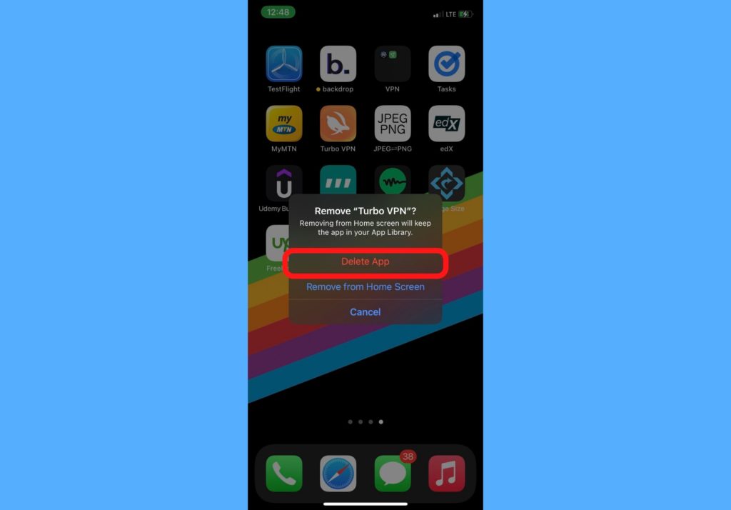 delete uninstall apps iphone