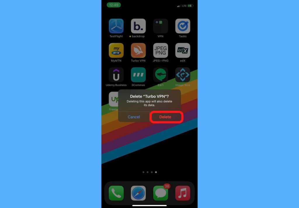 delete uninstall apps iphone