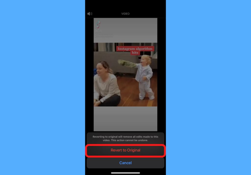 revert edited video