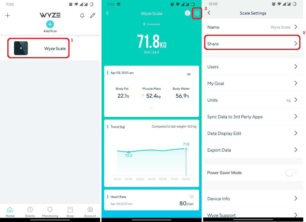 Setting up Wyze Scale User