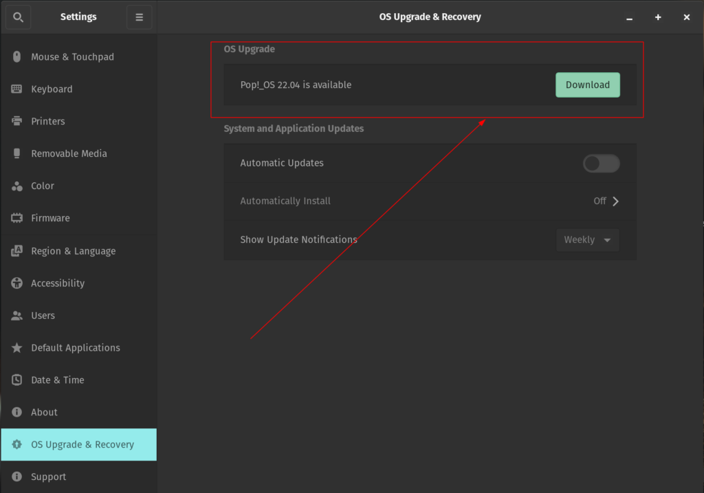 pop os 22.04 lts upgrade