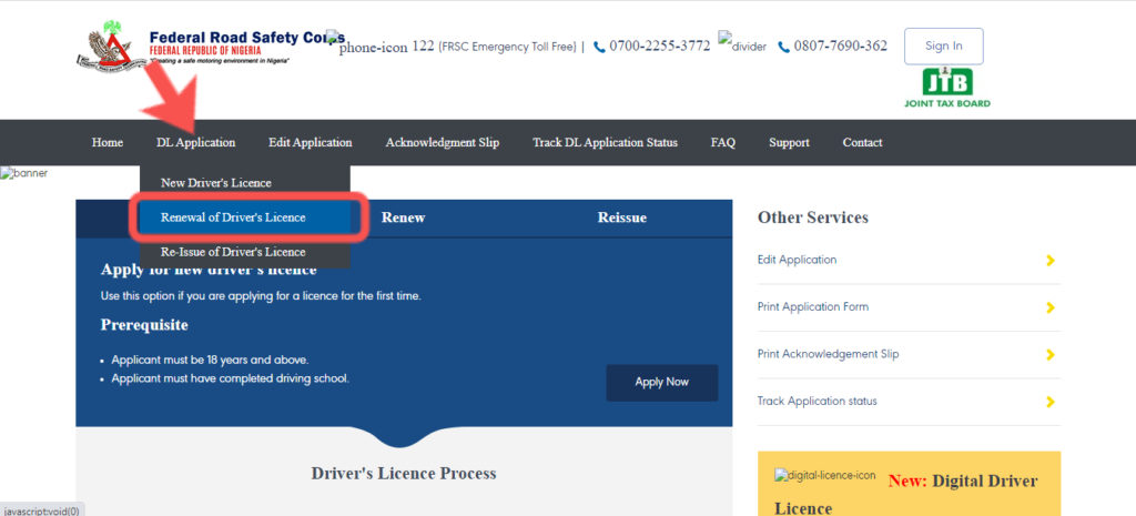 renew driver's license online nigeria