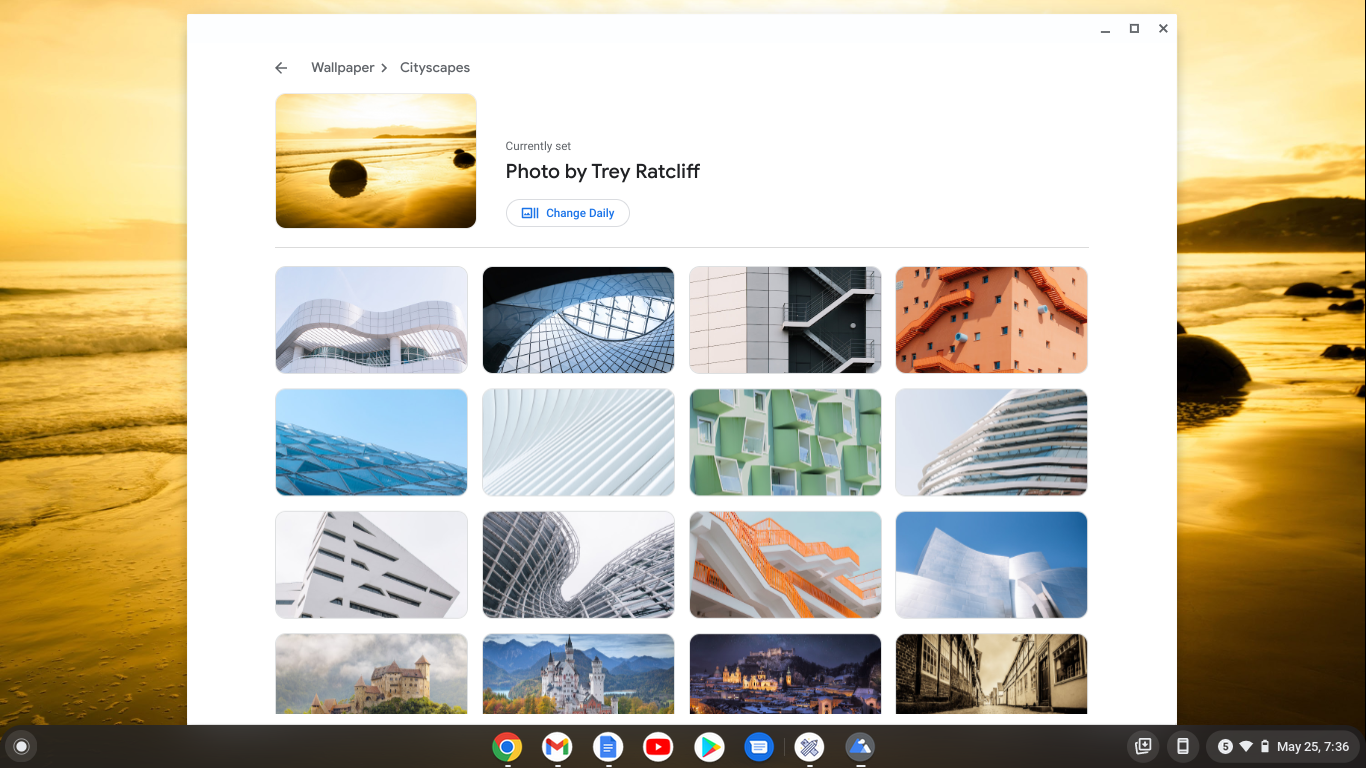Change your Chromebook wallpaper daily