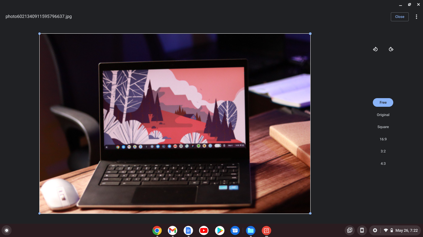 Crop a photo on a Chromebook