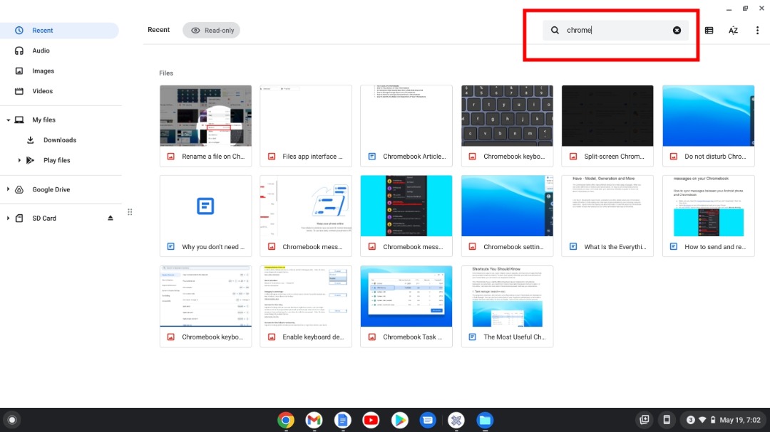 How to search files on a Chromebook