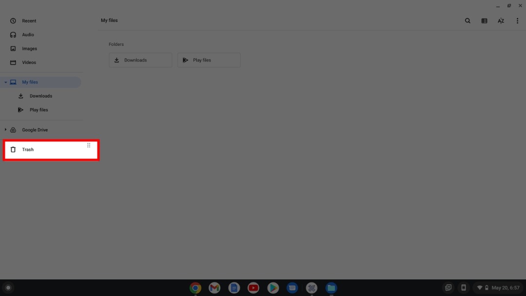 Chromebook Trash Folder