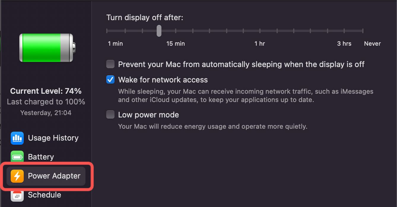 how to turn off sleep mode on macbook pro 2020