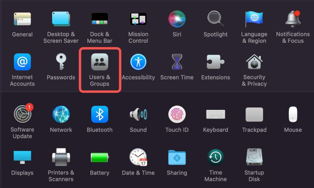 users and groups macbook