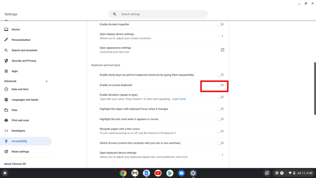 How To Enable, Use, and Disable the Chromebook OnScreen Keyboard