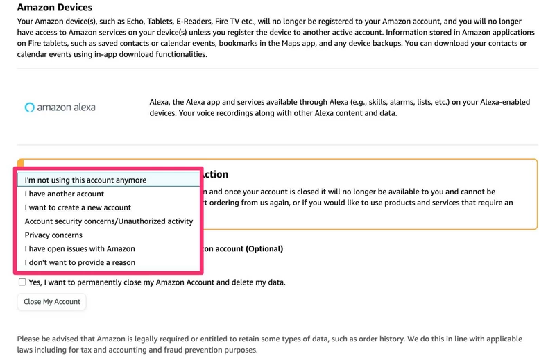 Close Your Amazon Account