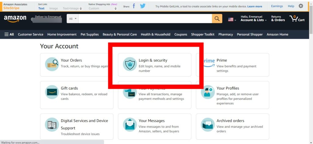 Amazon Account Password