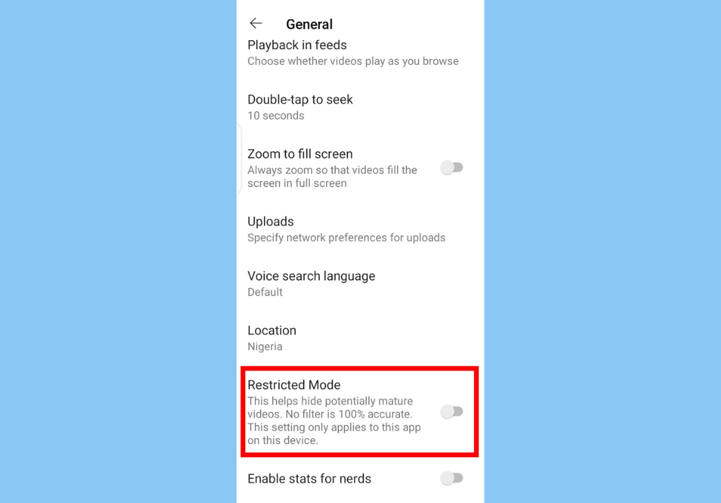 YouTube Parental Control