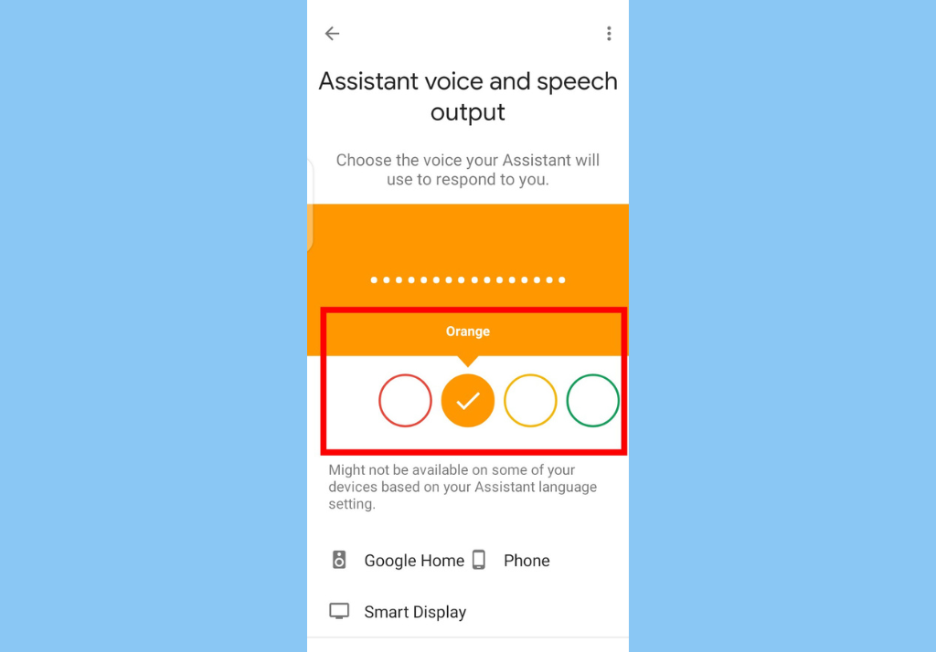 Google Assistant Voice & language