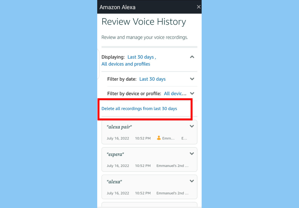 Amazon Alexa Voice Recordings