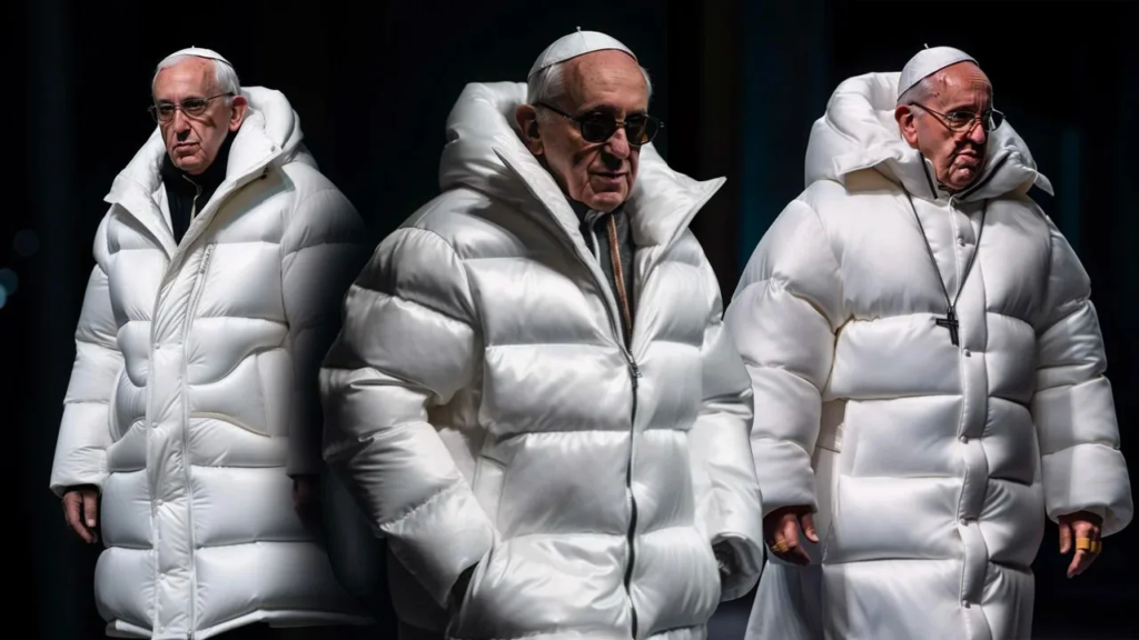 Pope in a coat
