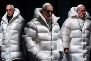 Pope in a coat