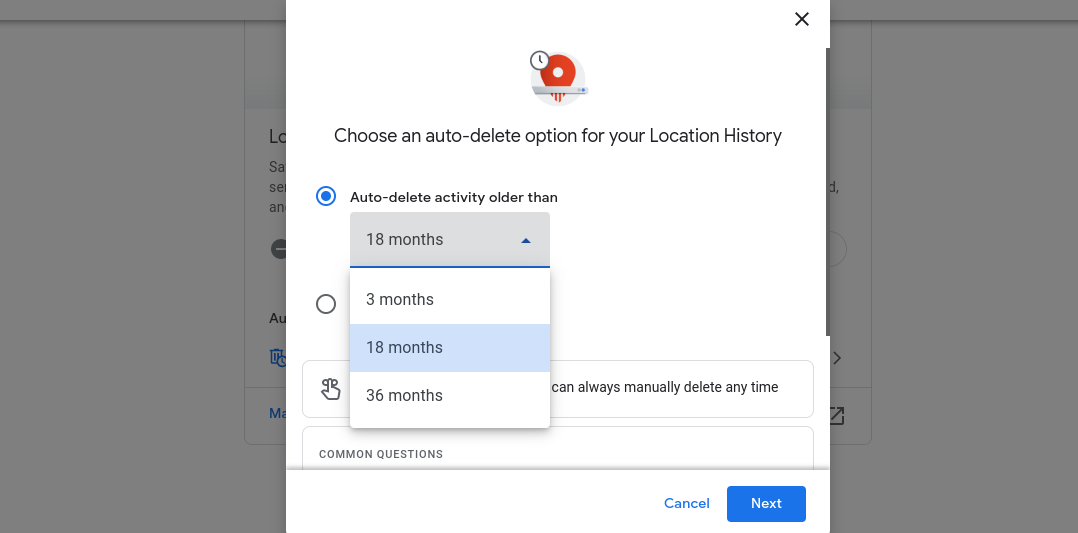 Auto delete Location History