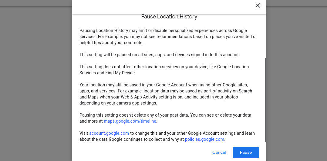 Pause Location History