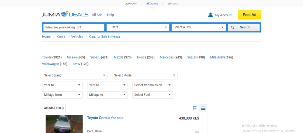 cars websites kenya