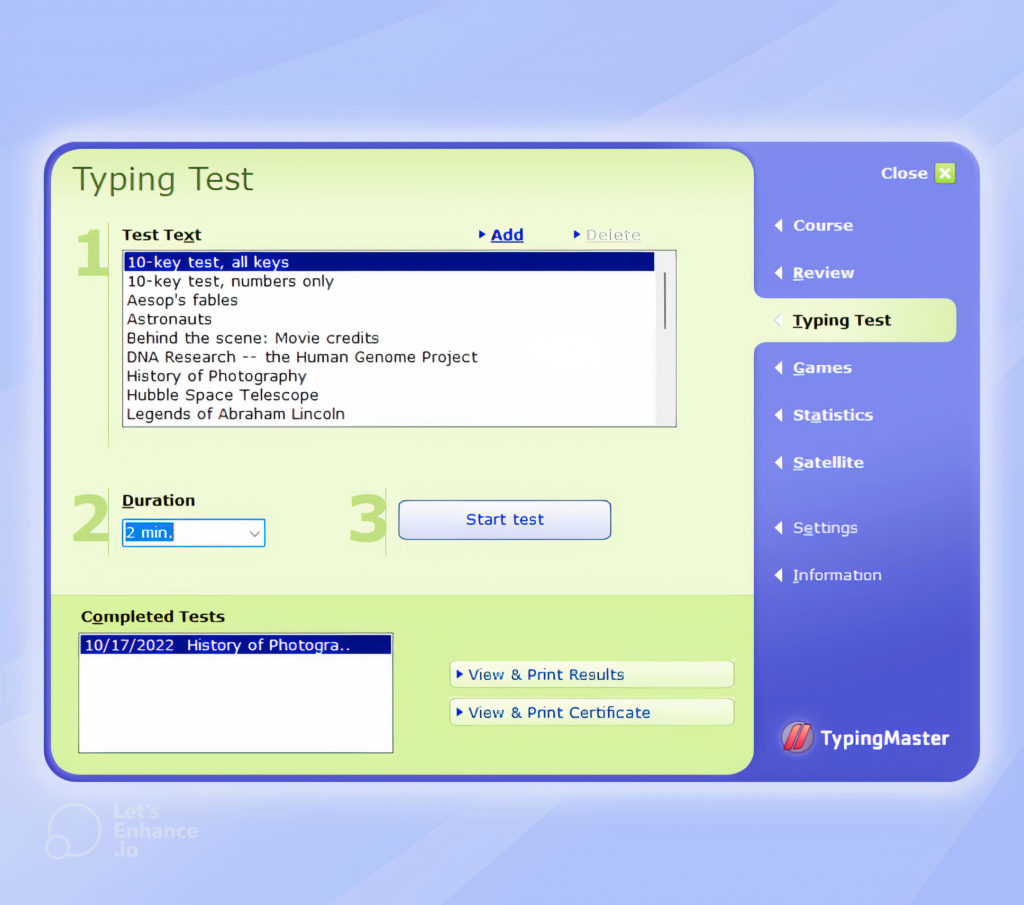 TypingMaster Typing Test