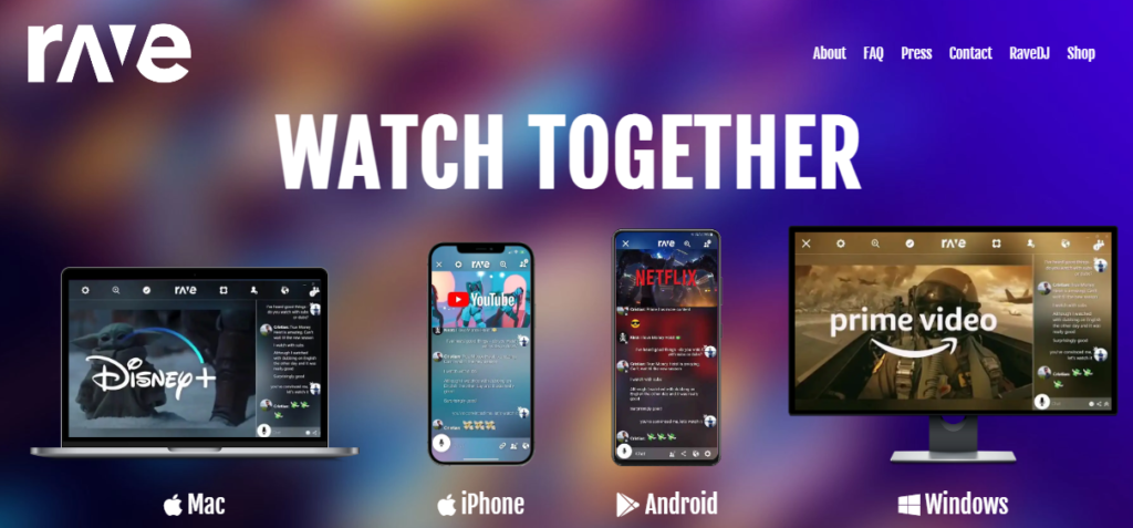 Https rave watch. Игры с друзьями через браузер. Watch together. Rave приложение для совместного просмотра.
