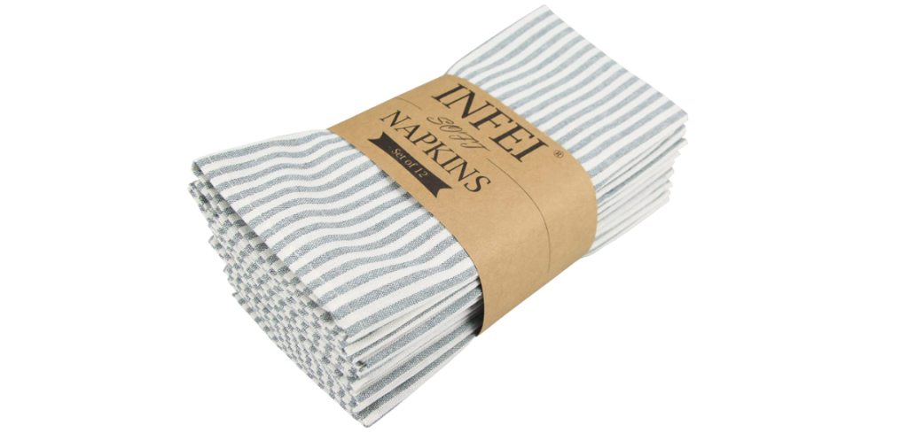 INFEI striped Cotton Linen Napkins